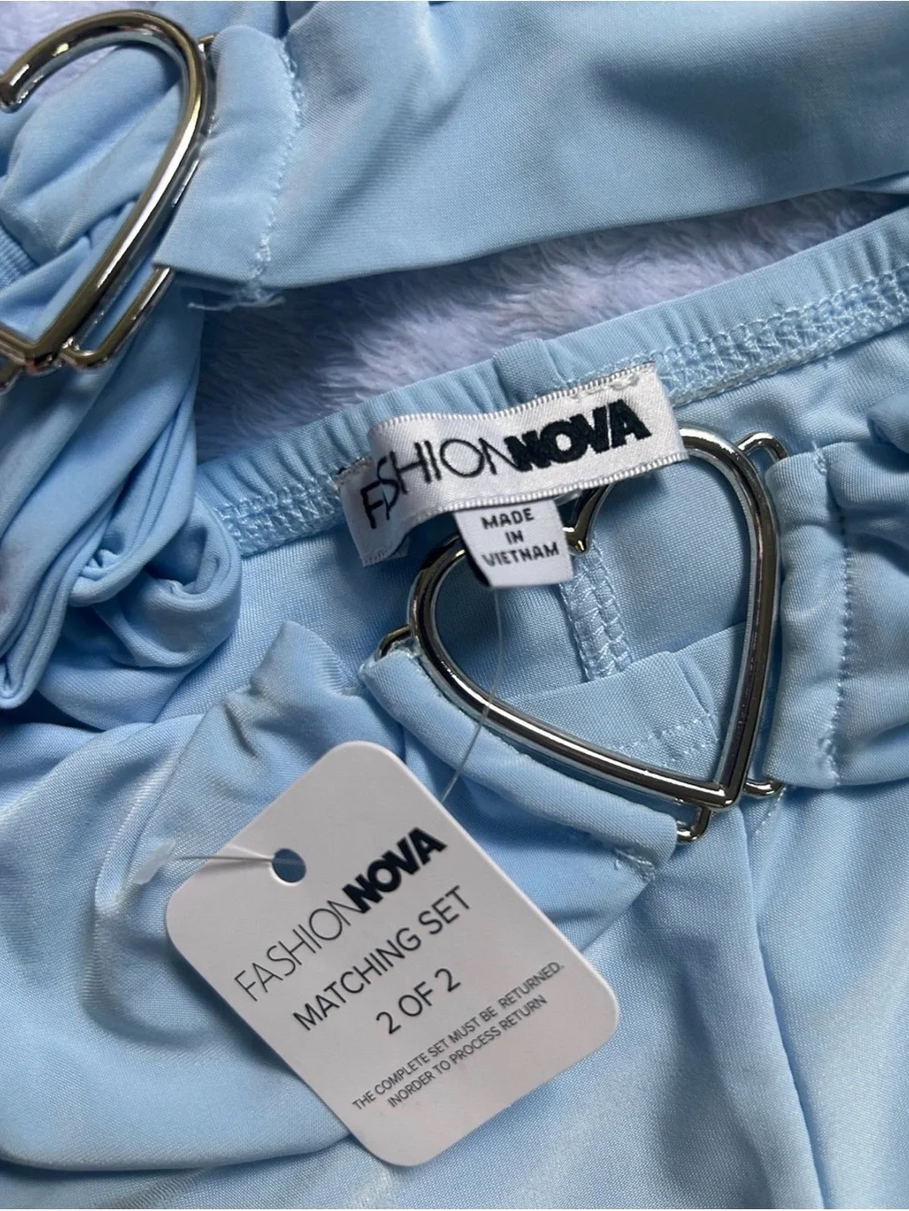 Fashion Nova Baby Blue Matching Pant Set